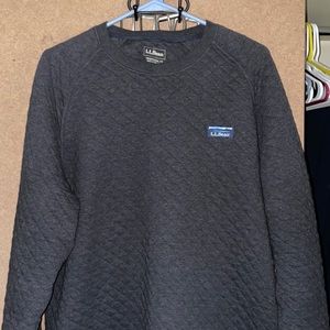 Men’s L.L Bean Quilted Crewneck (Charcoal)